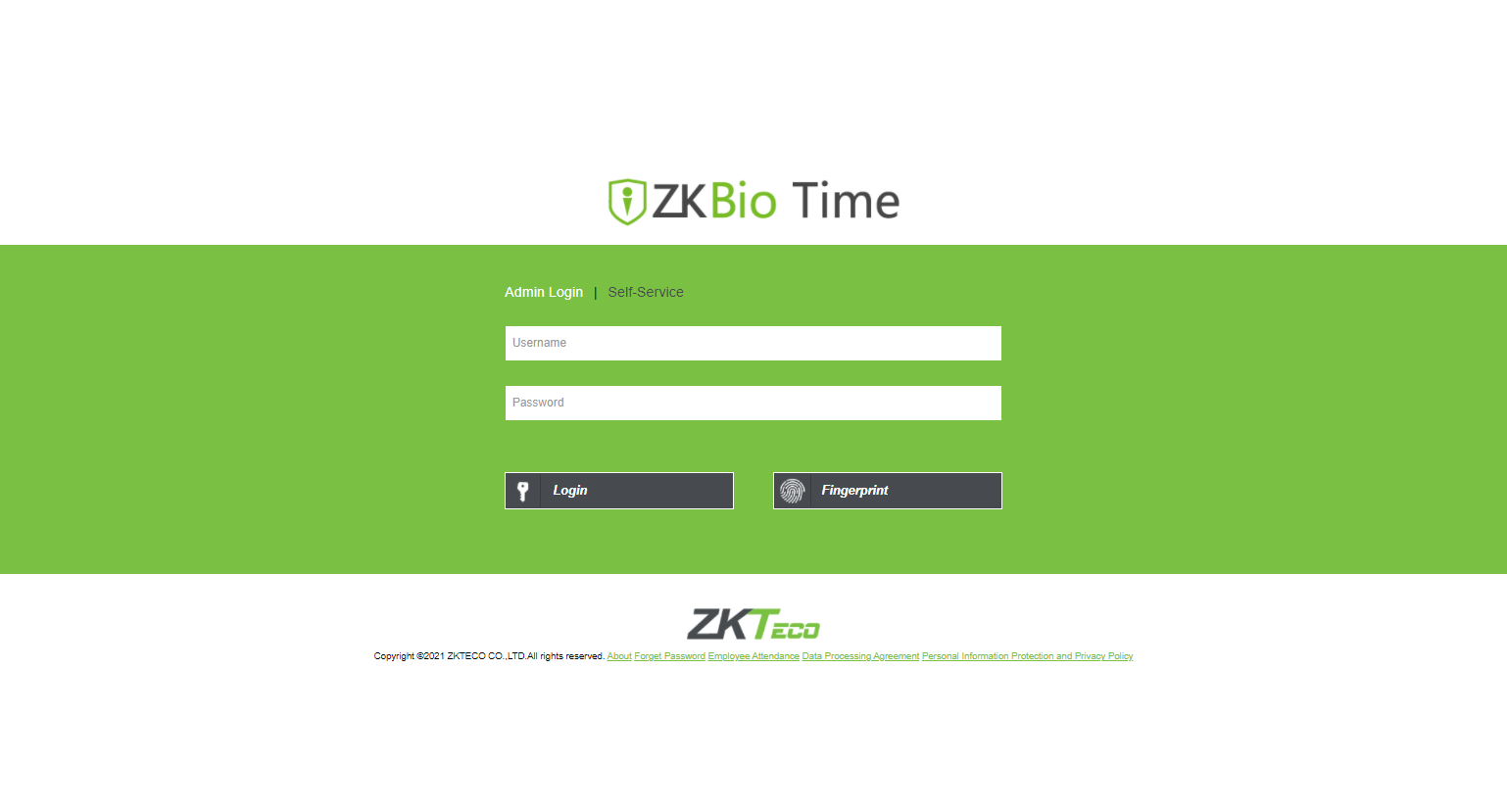 ZKTeco ZKTeco ZKBio Time